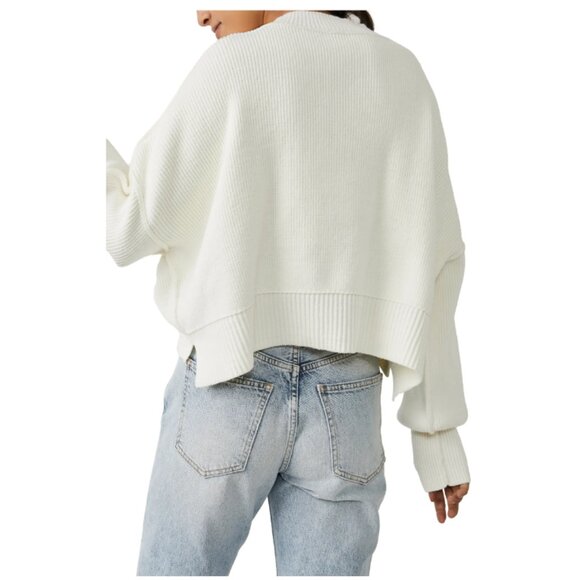 NEW FREE PEOPLE Easy Street Crop Sweater in brown for women 1225 3t0 - Picture 8 of 13